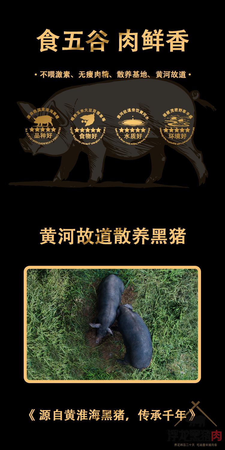 后腿肉 生态黑猪肉(图2)